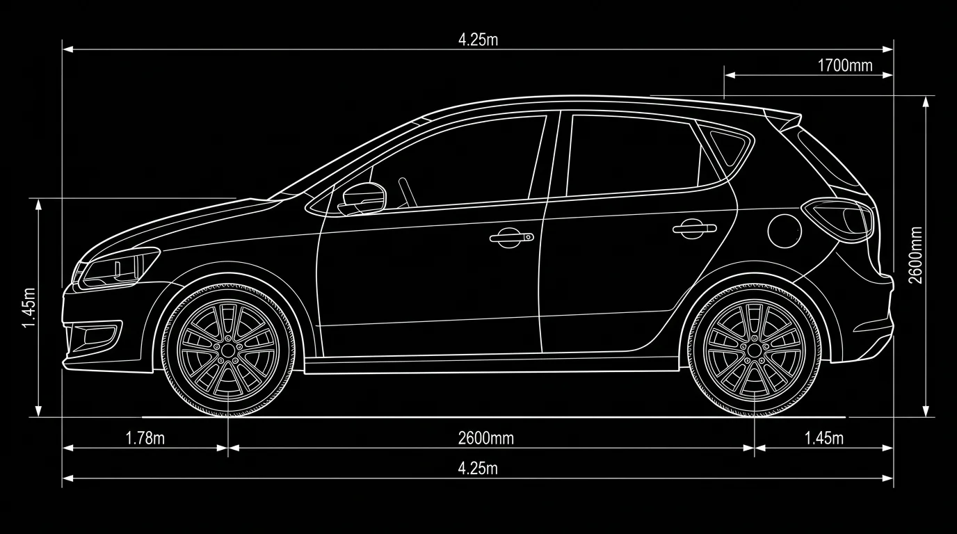 Schema tecnico di un'auto con i punti di intervento dell'officina